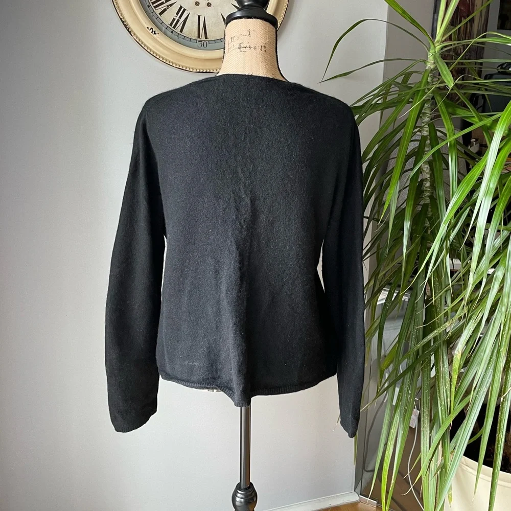 Tweed, 2- ply Cashmere Sweater Black - Picture 2 of 3